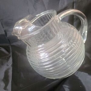 Anchor Hocking Ribbed Glass Pitcher